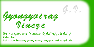 gyongyvirag vincze business card